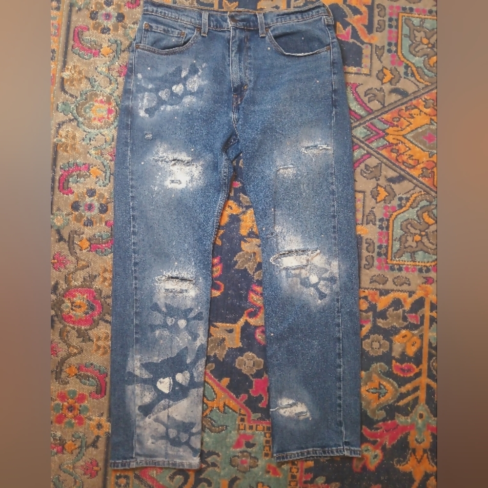 Levi's 505 Embellished Distressed Denim with Rhinestone